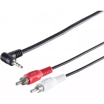 SHIVERPEAKS S/CONN maximum connectivity kabel audio 3,5 mm stereo kątowy jack do 2 RCA, 1,5 m, pozłacany, podwójnie ekranowany 30842