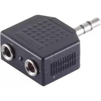 ShiverPeaks S/CONN maximum connectivity adapter rozdzielacz stereo jack 3,5 mm, 1 męski na 2 żeńskie, niklowany, czarny (57080)