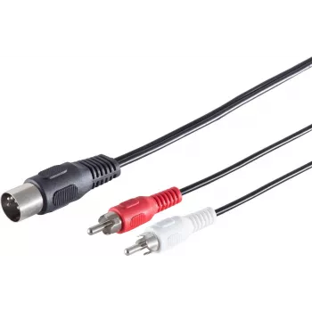 SHIVERPEAKS S/CONN maximum connectivity kabel adapter audio DIN 5-pin męski do 2x RCA męski, 1,5 m, czarny 10302