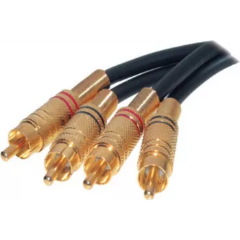 SHIVERPEAKS S/CONN maximum connectivity kabel audio RCA, 2x RCA męski do 2x RCA męski, pozłacane metalowe złącza, 5,0 m, czarny 40225