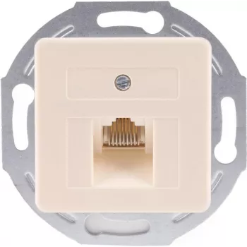 SHIVERPEAKS S/CONN maximum connectivity UAE gniazdo ścienne RJ45 1x8 podtynkowe z płytką środkową i metalowym pierścieniem montażowym, czysty biały 74221-1-50-UNI