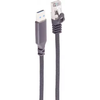 Kabel adaptera SHIVERPEAKS USB-A na RJ45 Gigabit Ethernet, USB 3.0, 10m, czarny BS14-52075