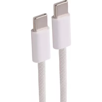 SHIVERPEAKS kabel do ładowania USB-C na USB-C, 2.0, 60W, biały, pleciony tekstylny, 2m (BS14-21036)