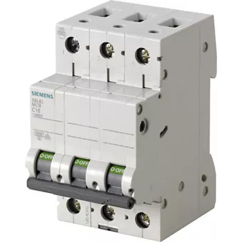 Siemens 5SL6340-7 3-biegunowy 40 A 400 V wyłącznik nadprądowy o charakterystyce C, zdolność wyłączania 6 kA, montaż na szynie DIN