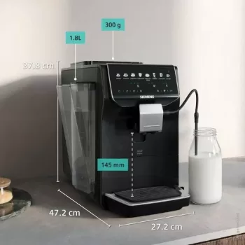 Siemens EQ500 iAroma TP553E07 w pełni automatyczny ekspres do kawy, czarny fortepianowy