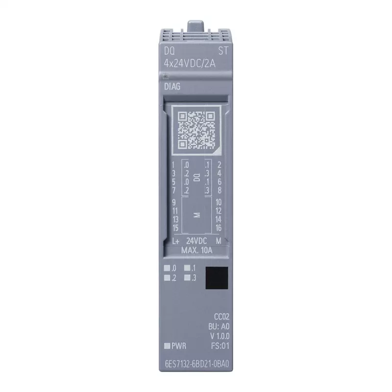 SIEMENS SIMATIC ET 200SP Moduł wyjść cyfrowych DQ 4x24VDC/2A ST (6ES7132-6BD21-0BA0)