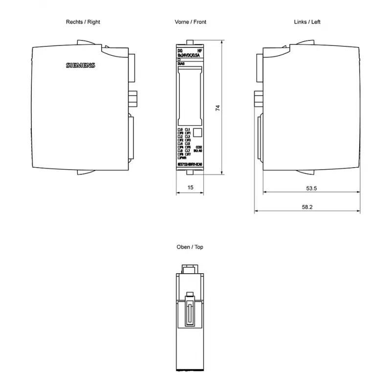 Siemens SIMATIC ET 200SP Moduł wyjść cyfrowych DQ 8x24VDC 6ES7132-6BF01-0CA0
