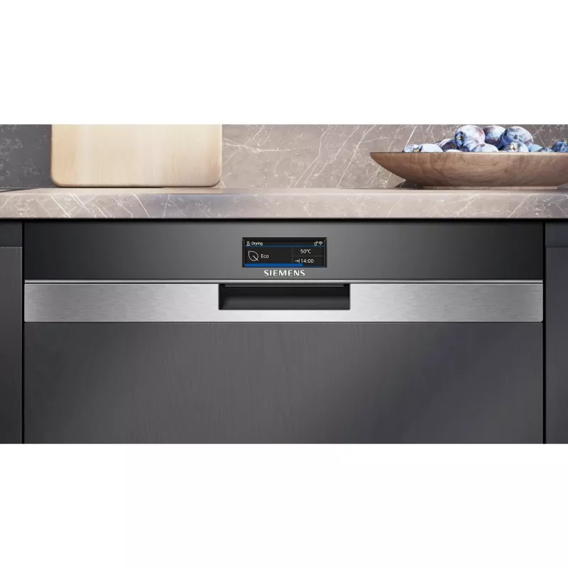 SIEMENS SN57TS00CE iQ700 Zmywarka do zabudowy (Stal szczotkowana/Czarny, 60 cm, Home Connect)