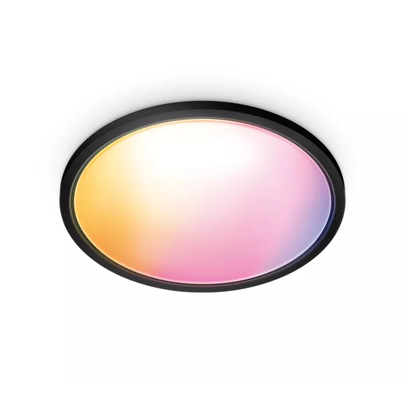 SIGNIFY WiZ SuperSlim Lampa sufitowa Tunable White & Color 2450lm Czarna