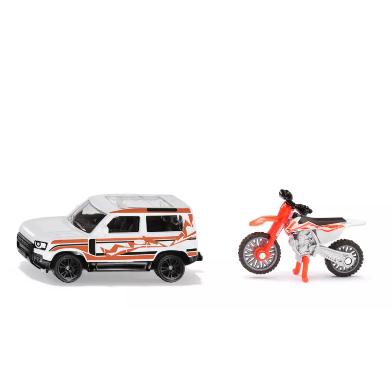 SIKU Blister Land Rover Defender z motocyklem KTM