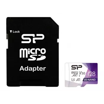 Silicon Power 128GB Superior Pro microSDXC UHS-I U3 V30 A1 Karta pamięci z adapterem SD