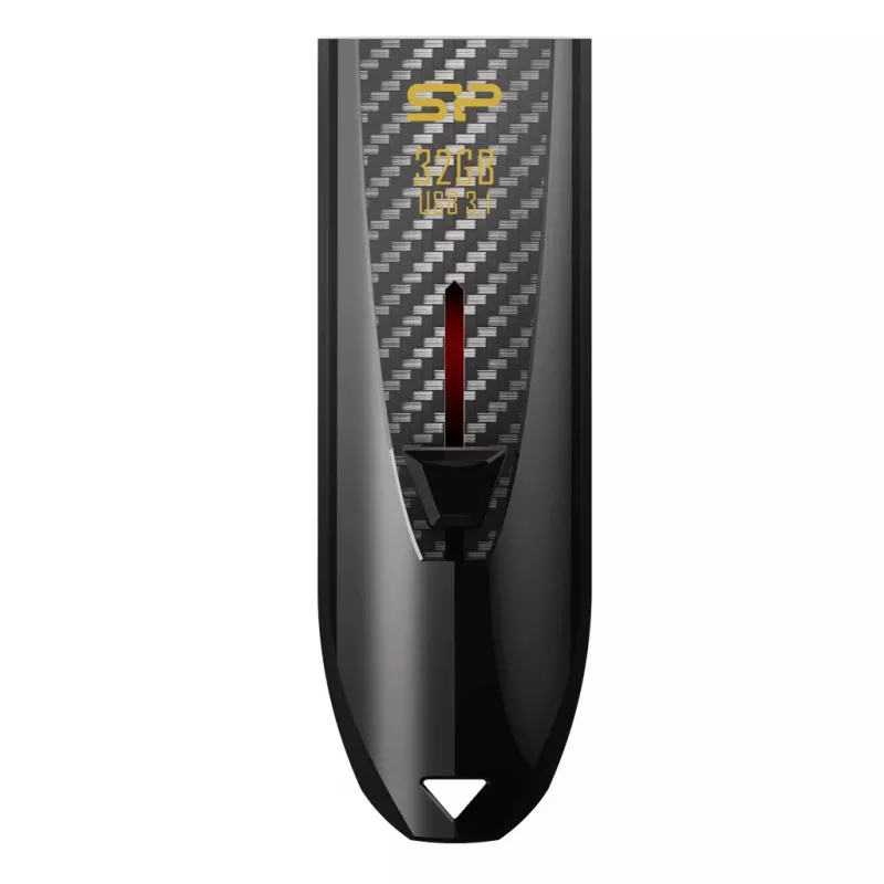 Silicon Power Blaze B25 32GB USB 3.2 Gen 1 Flash Drive, Wysuwane złącze, Czarny