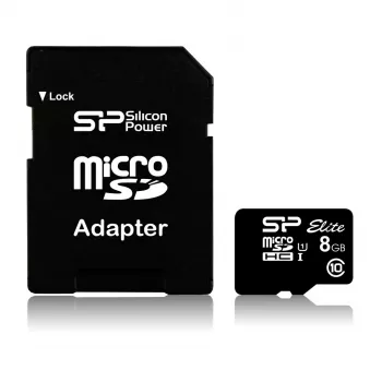 Silicon Power Elite Karta pamięci microSDHC 8GB UHS-I U1 V10 z adapterem SD