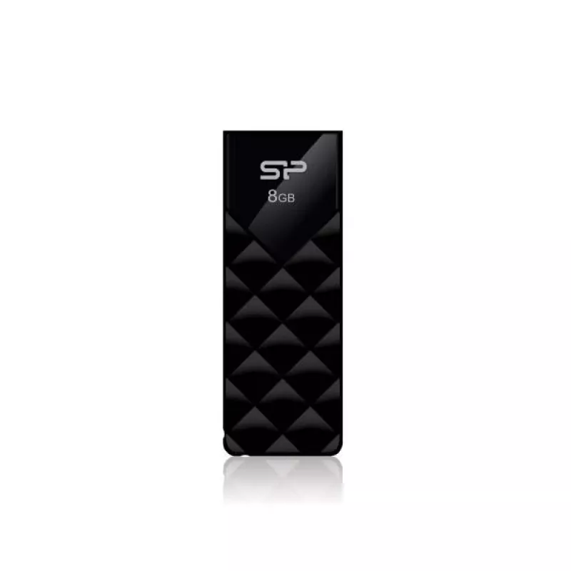 Silicon Power SP008GBUF2U03V1K 8GB USB 3.2 Gen 1 Wysuwany Pendrive, Czarny