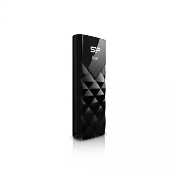Silicon Power SP008GBUF2U03V1K 8GB USB 3.2 Gen 1 Wysuwany Pendrive, Czarny