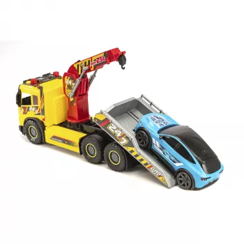 SIMBA-DICKIE Giant Tow Truck z światłami, dźwiękami, ruchomym dźwigiem i wciągarką – zabawkowy pojazd ratunkowy dla dzieci 3+