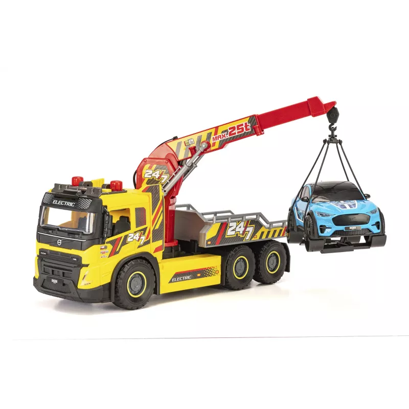 SIMBA-DICKIE Giant Tow Truck z światłami, dźwiękami, ruchomym dźwigiem i wciągarką – zabawkowy pojazd ratunkowy dla dzieci 3+