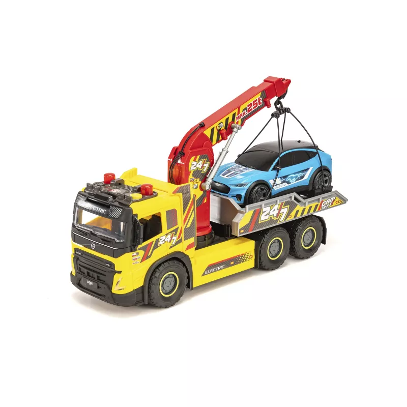 SIMBA-DICKIE Giant Tow Truck z światłami, dźwiękami, ruchomym dźwigiem i wciągarką – zabawkowy pojazd ratunkowy dla dzieci 3+
