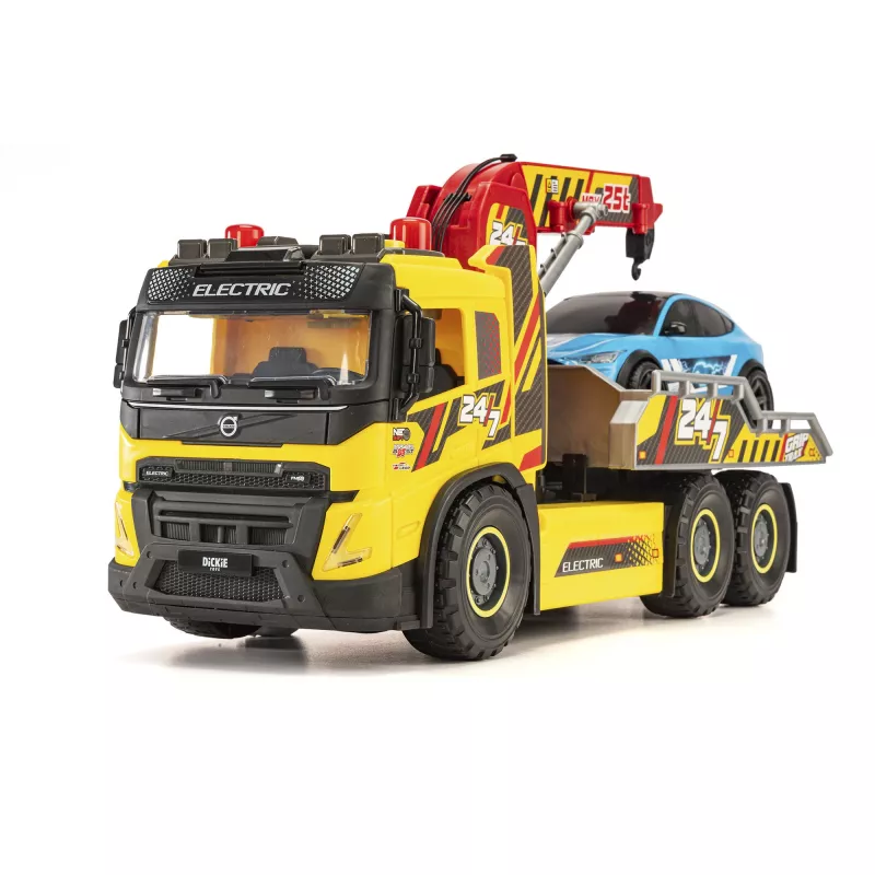 SIMBA-DICKIE Giant Tow Truck z światłami, dźwiękami, ruchomym dźwigiem i wciągarką – zabawkowy pojazd ratunkowy dla dzieci 3+