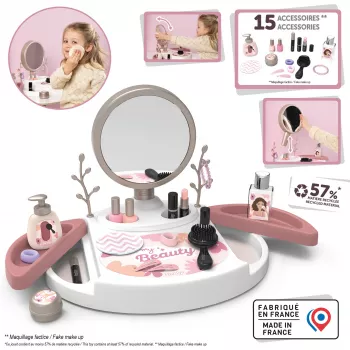 SIMBA-DICKIE My Beauty Studio Interaktywny zestaw do zabawy w makijaż z podświetlanym lustrem i 10 akcesoriami dla dzieci w wieku 3-6 lat