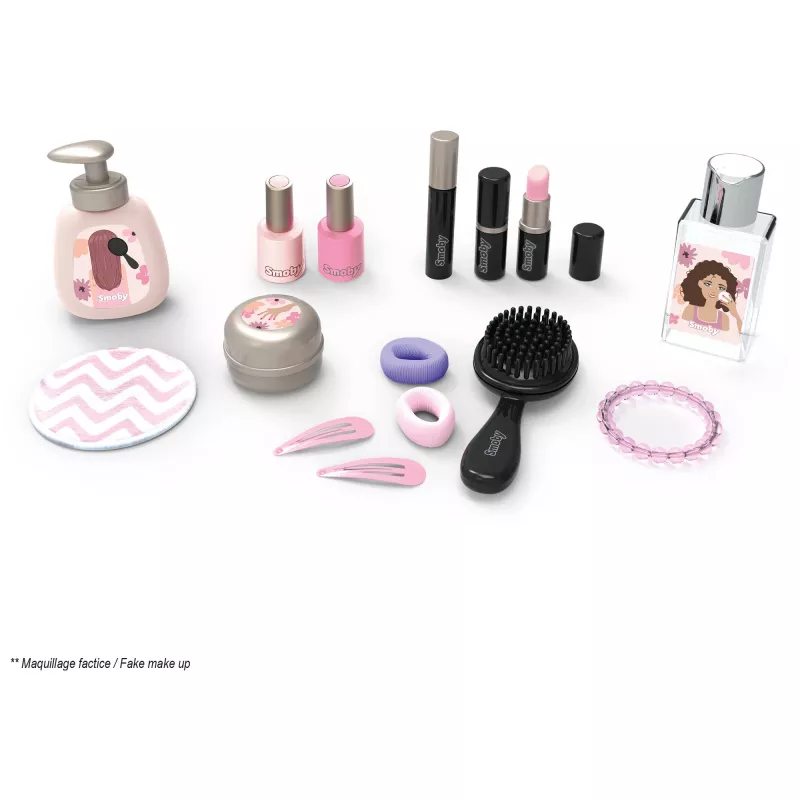 SIMBA-DICKIE My Beauty Studio Interaktywny zestaw do zabawy w makijaż z podświetlanym lustrem i 10 akcesoriami dla dzieci w wieku 3-6 lat