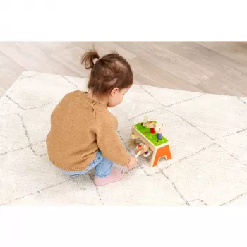 SIMBA-DICKIE Młotkowa gra Pop-Up – Drewniana zabawka 16-elementowa z figurkami Pop-Up