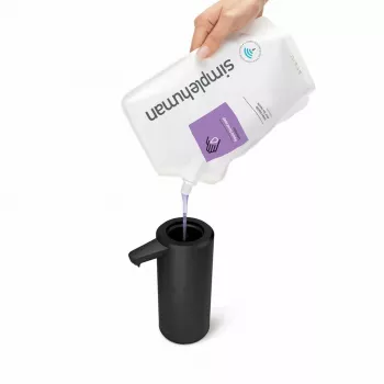 simplehuman ST1084 Dozownik mydła na czujnik, czarna stal nierdzewna, 266 ml, bezdotykowy automatyczny, czujnik ruchu na podczerwień, regulowana ilość, pompa odporna na zapychanie, odporny na odciski palców