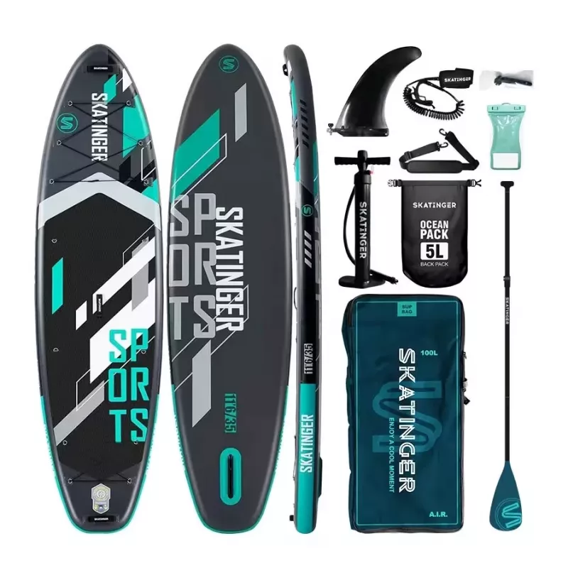 SKATINGER Szara Sportowa Pompowana Deska SUP 350x89x15 cm