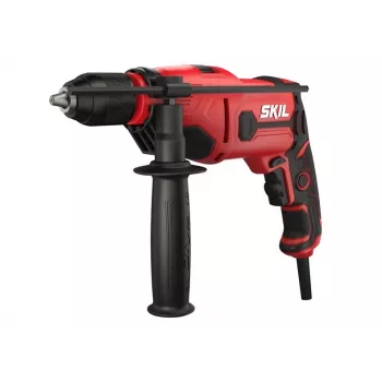 SKIL Impact Drill 6725AA 710W Przewodowa wiertarka udarowa z bezkluczowym uchwytem, regulacją prędkości, przełącznikiem kierunku obrotów, uchwytem pomocniczym i ogranicznikiem głębokości