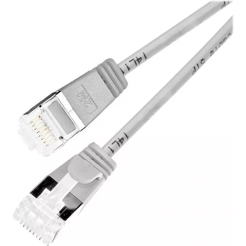 Wirewin Slim Round U/FTP Cat 6a kabel krosowy, szary, 0,5 m, 10 Gbps, PoE++ PKW-LIGHT-STP-K6A 0.5