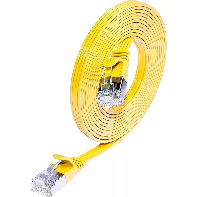 Wirewin Triotronik Cat6 U/FTP Slim komutacinis kabel 5m żółty PKW-STP-SLIM-KAT6 5.0 GE