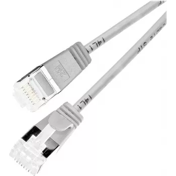Wirewin Slim Round U/FTP Cat 6a kabel krosowy, szary, 1,0m, 10 Gbps, PoE, elastyczna cienka konstrukcja do ciasnych przestrzeni (PKW-LIGHT-STP-K6A 1.0)