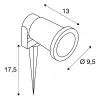 SLV Nautilus Spike Garden Spotlight 227410 GU10 IP65 z kolcem do ziemi i kablem 1,5 m, czarny