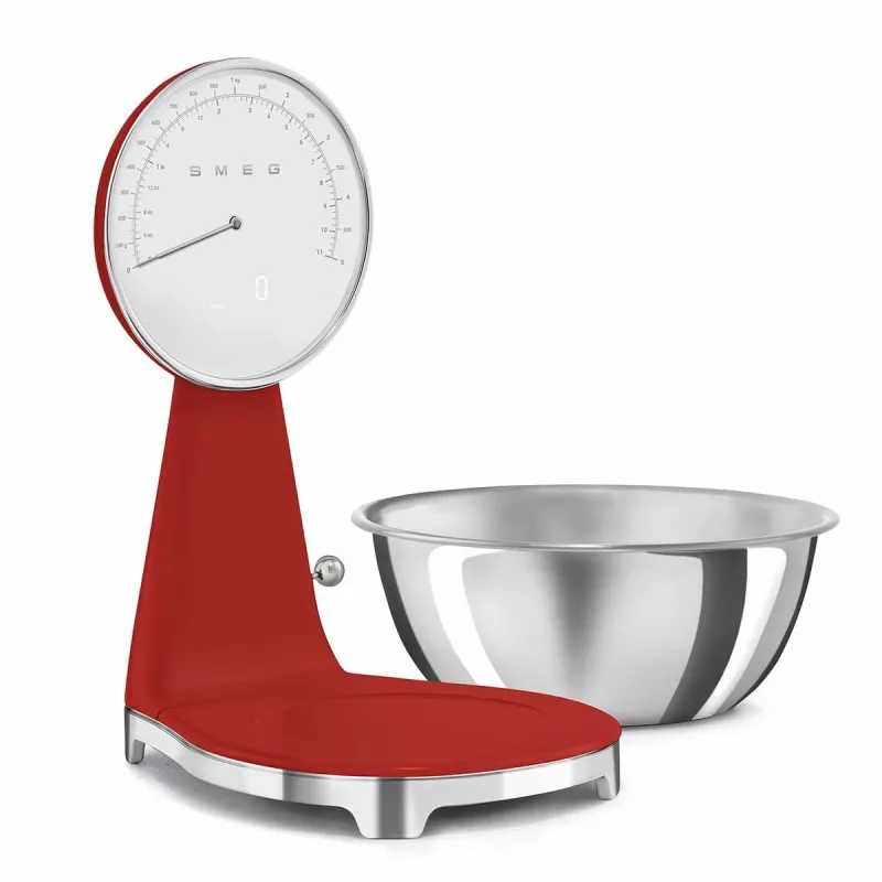 SMEG Analog and Digital Kitchen Scale Red KSF01RDWW