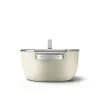 Smeg CSF2412CRM Casserole, 24 cm, Ceramic Non-Stick, Stainless Steel Handle, Matte Cream