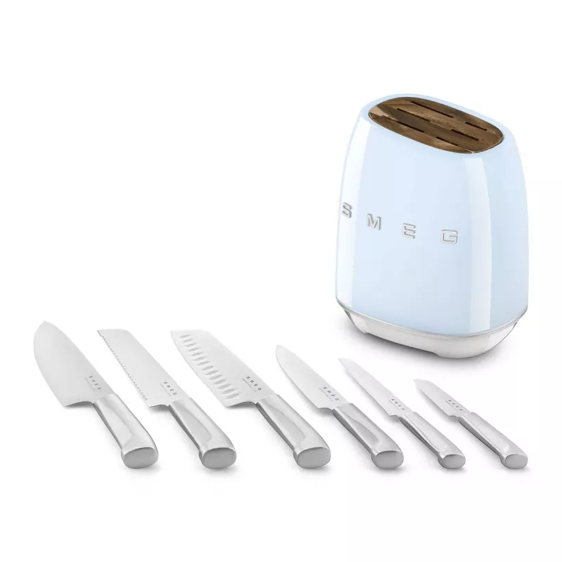 SMEG Blok na noże 50's Style Pastelowy Niebieski KBSF02PB