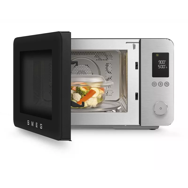 Smeg MOC02BLMEU Kuchenka mikrofalowa kombinowana, 9 funkcji, 2100 W, matowa czerń