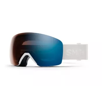 Smith Skyline Gogle Narciarskie z Soczewką ChromaPop Fotochromatyczną, Biała Ramka Vapor i Niebieskie Lustro Sensor