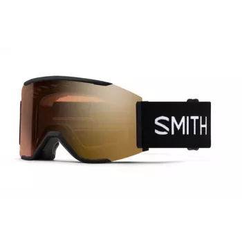 Smith Squad Mag Gogle Narciarskie - Czarne z Soczewkami ChromaPop Pro Gold Mirror i Storm Rose Flash