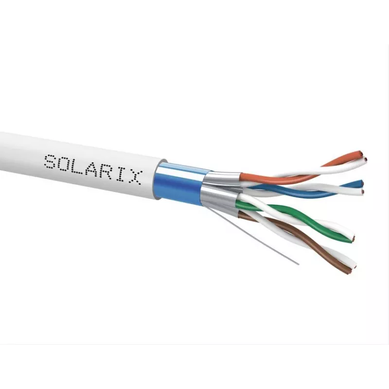 SOLARIX SXKD-6A-FFTP-LSOH Cat.6A F/FTP Installation Cable, LSOH, Dca-s2,d2,a1, 500m Wooden Spool, Grey
