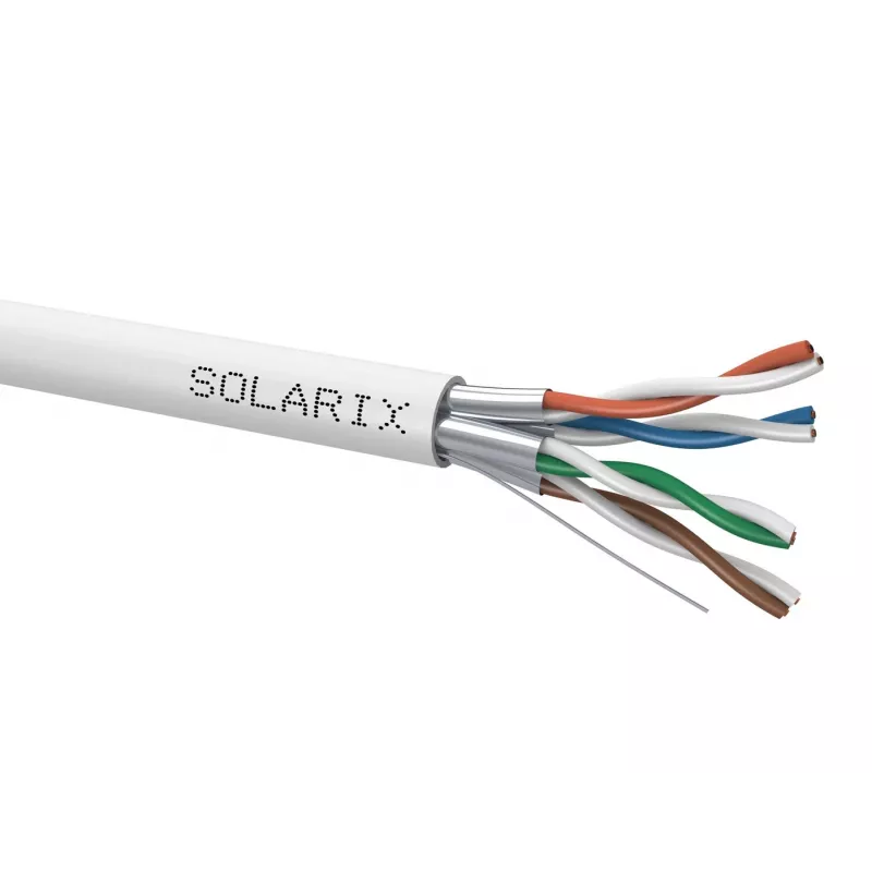 SOLARIX SXKD-6A-FFTP-LSOH Cat.6A F/FTP Installation Cable, LSOH, Dca-s2,d2,a1, 500m Wooden Spool, Grey