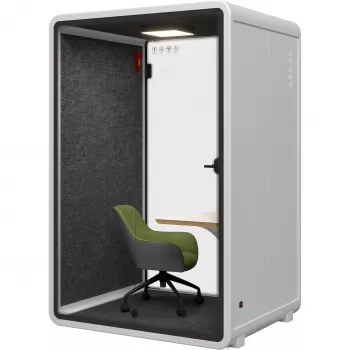 Kabina akustyczna SOUNDBOX INC Soundbox Office Pod SR-M (F4) 1-osobowa biała - Budka telefoniczna z oświetleniem LED i wentylacją
