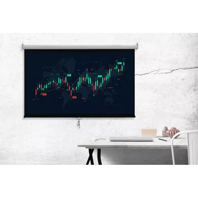 Spacetronik 100 inch ekran projekcyjny zwijany ręcznie 16:9