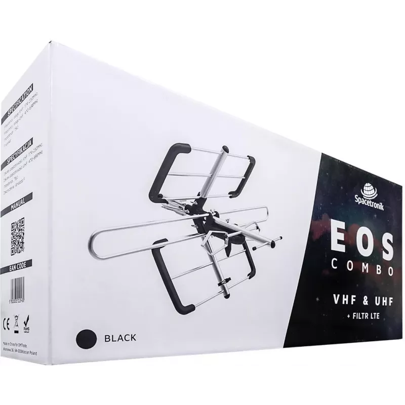 SPACETRONIK EOS Combo Black pasywna antena DVB-T/T2 EOS Combo Black (PASYWNA)