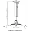 Spacetronik SPA-P01B Uniwersalny uchwyt do projektora 2-w-1 sufit/ściana, 15 kg, stal, czarny