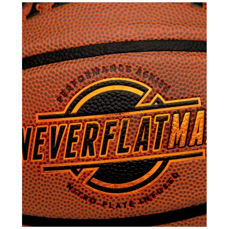 Spalding Neverflat Max Piłka do Koszykówki Indoor i Outdoor Brązowa Rozmiar 7
