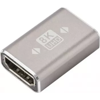 Adapter HDMI SpeaKa Professional SP-11301992 żeński do żeńskiego 8K 60Hz 4K 120Hz Aluminiowy Szary