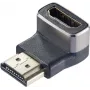 Adapter HDMI SpeaKa Professional SP-11306836 8K 60Hz 4K 120Hz 90° skierowany w dół męski do żeńskiego czarny srebrny