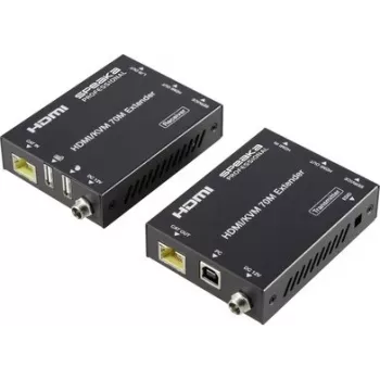 SpeaKa Professional SP-11562928 Zestaw przedłużacza HDMI sterowany przez PC 4K@60Hz 70m CAT6 Czarny