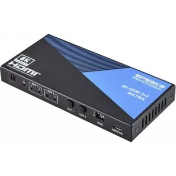 SpeaKa Professional SP-11571776 2x2 HDMI Matrix Switch 8K@60Hz Ultra HD Czarny